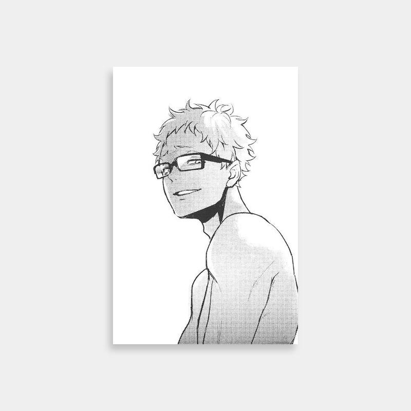 Kei Akira Anime Glasses Character Poster - Minimalist Design