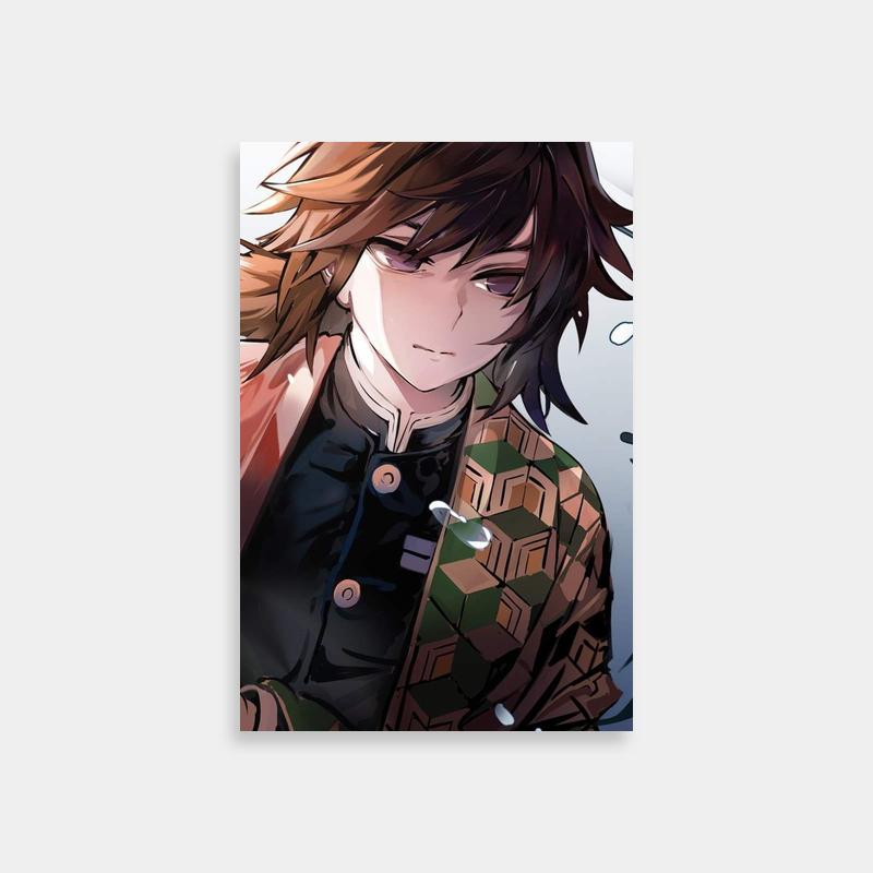 Giyu Tomioka Demon Slayer Poster - Anime Character with Long Brown Hair