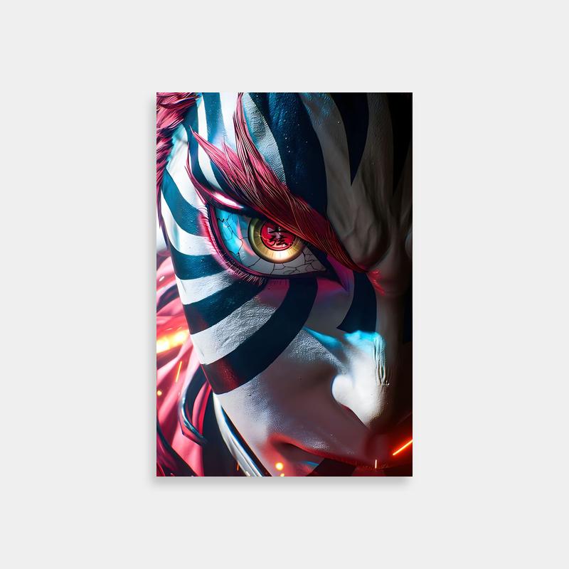 Akaza Demon Slayer Glowing Night Scene Anime Poster