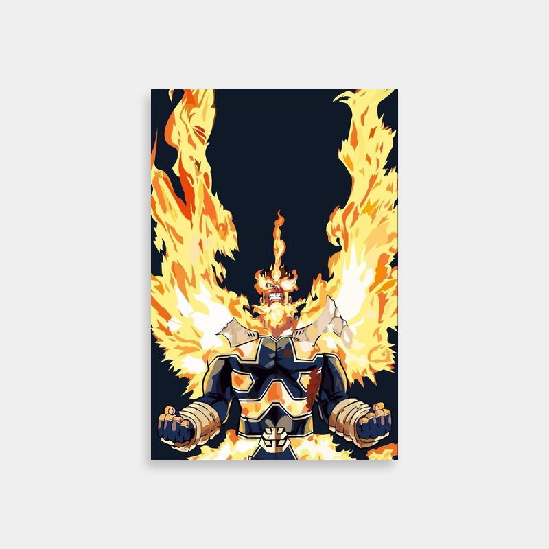 Endeavor My Hero Academia Poster - Anime Character with Fiery Chest