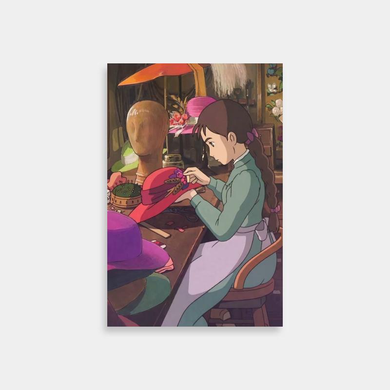 Sophie Hatter Poster - Howl's Moving Castle Sewing Scene