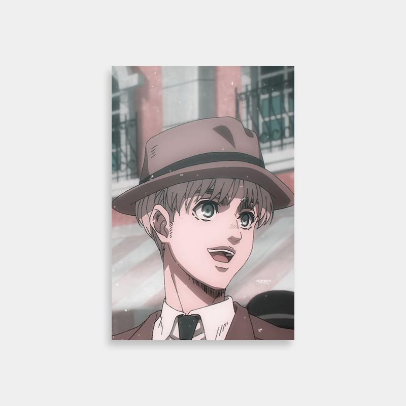 Armin Arlert Attack on Titan Poster - Young Man in Hat and Tie