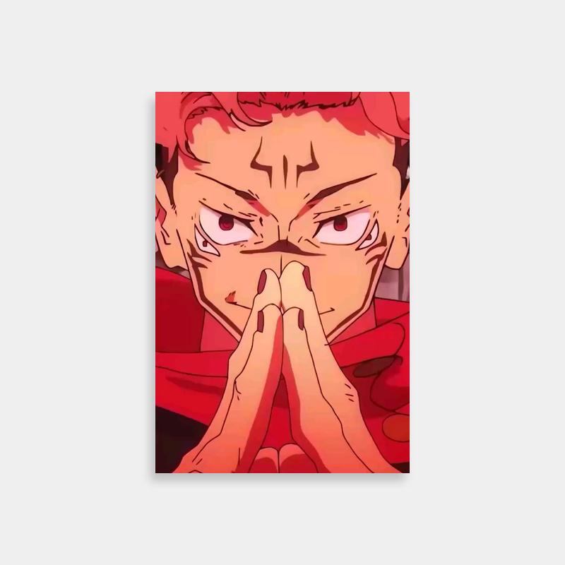 Sukuna Jujutsu Kaisen Anime Poster - Red-Haired Character