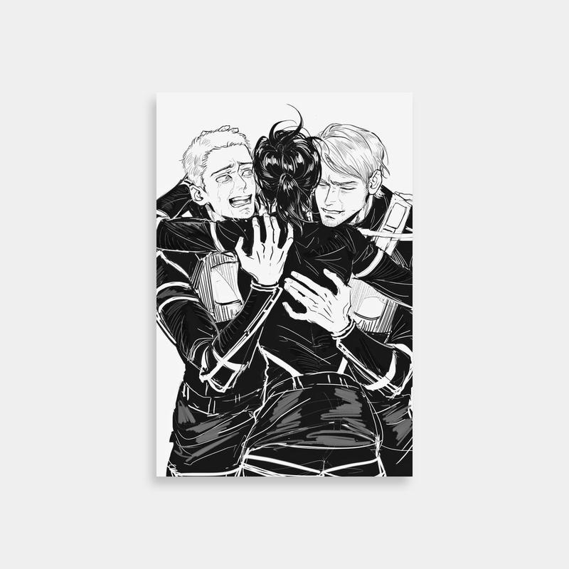 Sasha Braus Attack on Titan Hugging Scene Poster