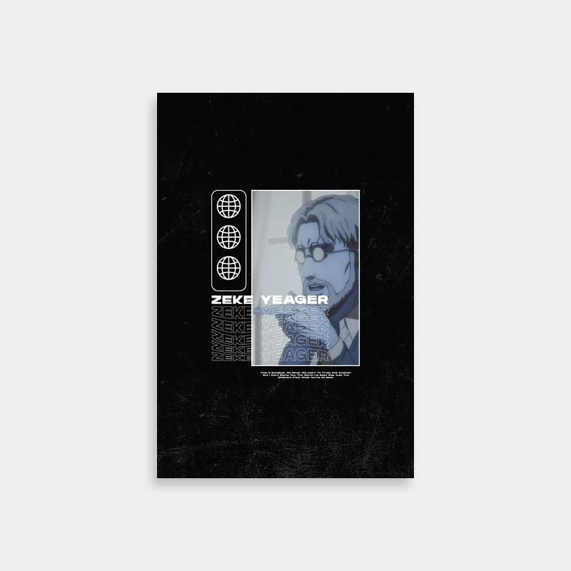 Zeke Yeager Attack on Titan Poster - Anime Character with Glasses Art