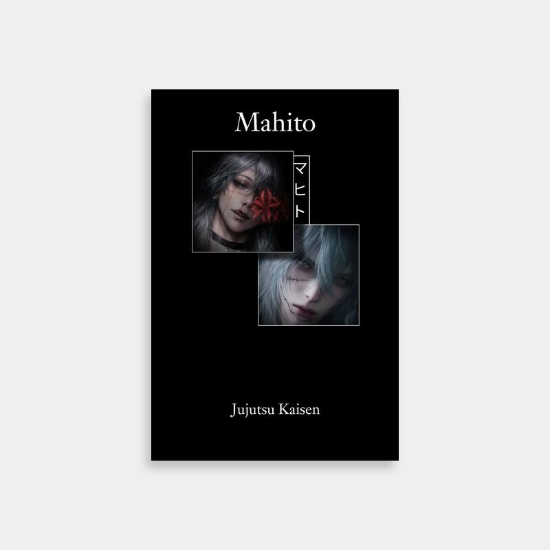Mahito Jujutsu Kaisen Poster - Black & White Anime Character Art