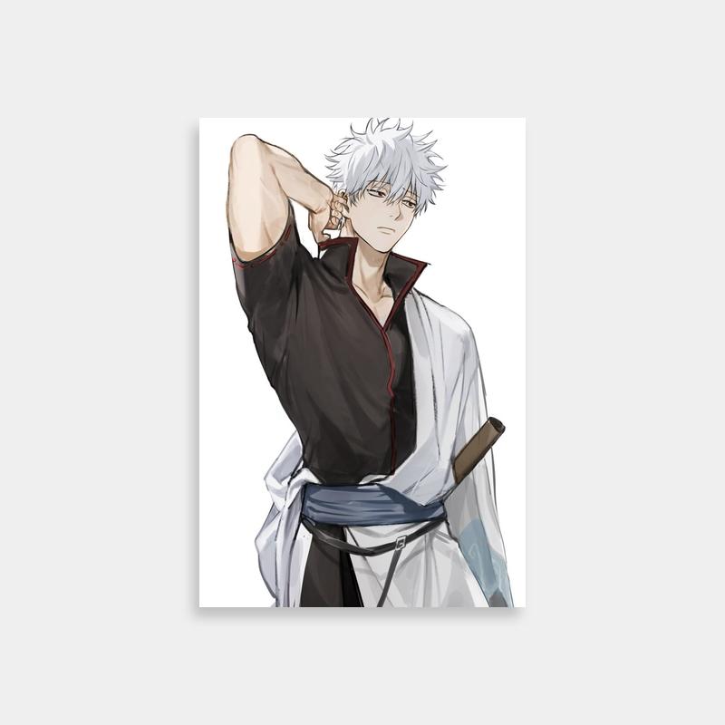 Gintoki Sakata Black & White Poster - Gintama Art
