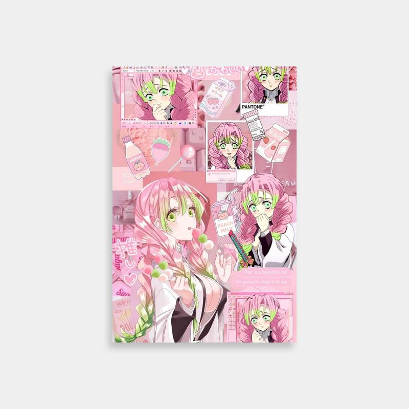 Mitsuri Kanroji Demon Slayer Poster - Pink Hair Anime Character Art
