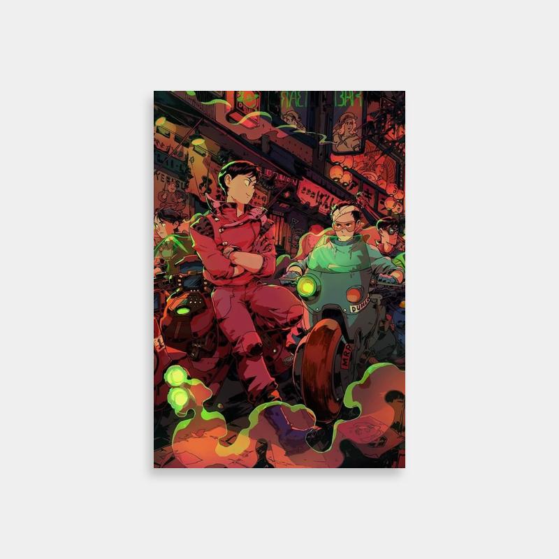 Akira Kei Poster - Neon Motorcycle Riders