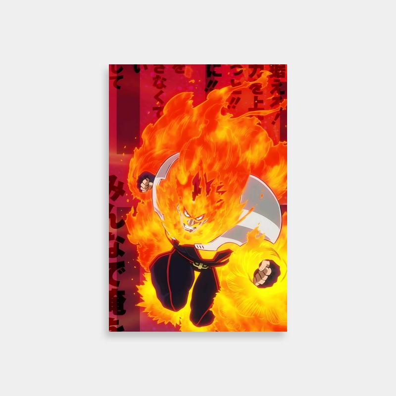 Endeavor My Hero Academia Poster - Flaming Anime Character Art