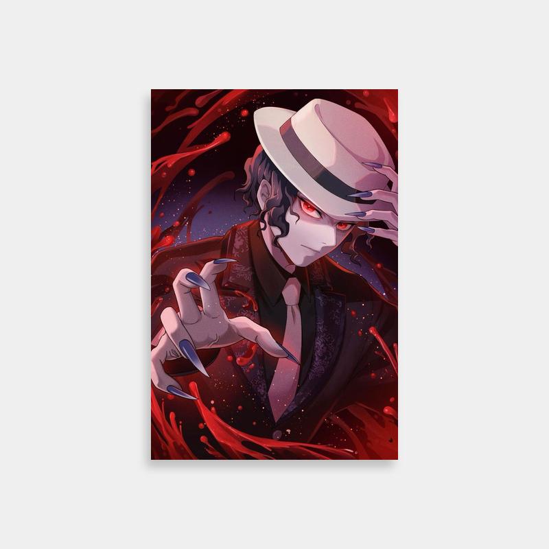 Muzan Kibutsuji Fedora Demon Slayer Poster