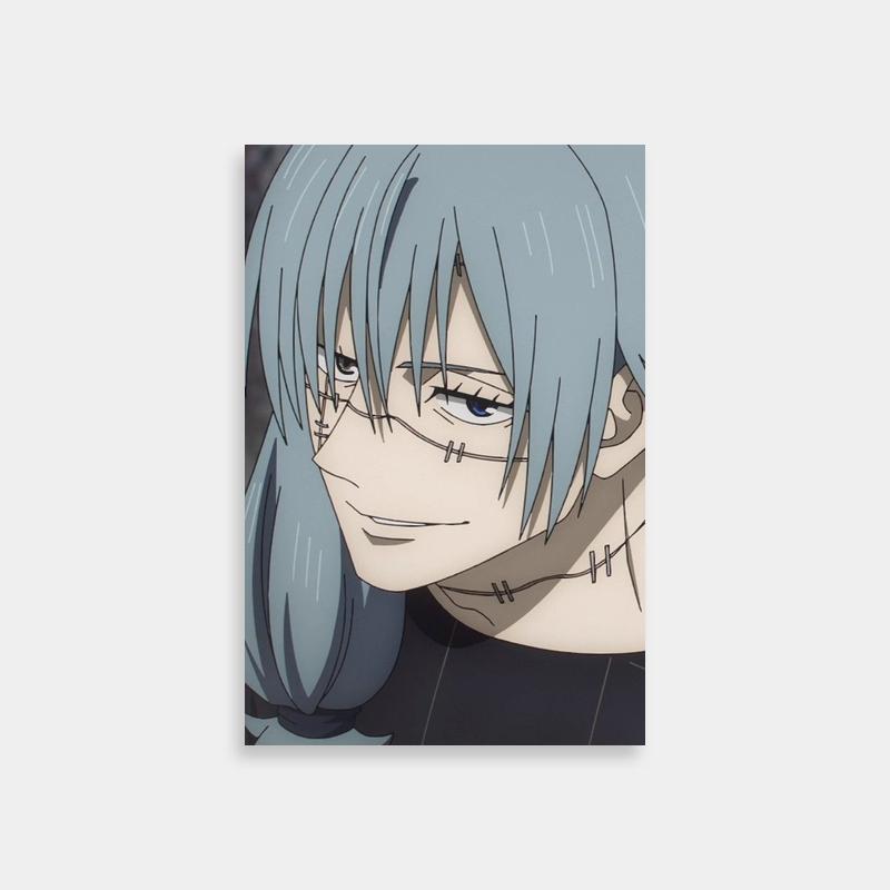Mahito Jujutsu Kaisen Wall Art - Pierced Blue Haired Character Close-Up