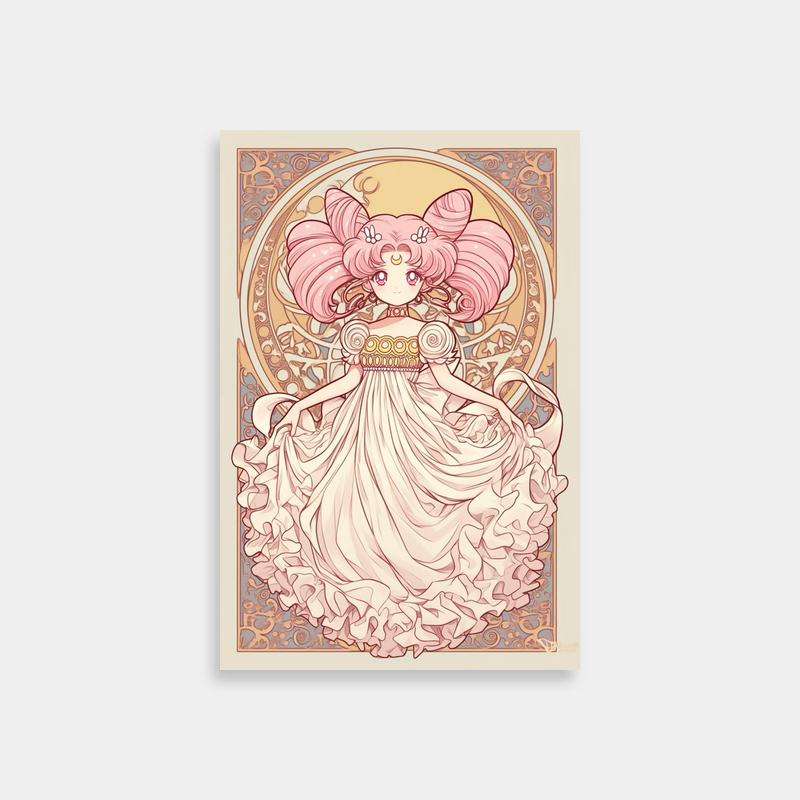 Chibiusa Sailor Moon Print - Pink Haired Girl in Dress
