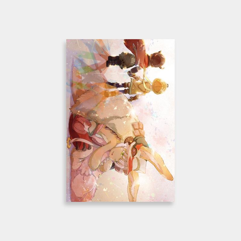 Nanachi Made in Abyss Flying Anime Poster - Dynamic Character Duo Art
