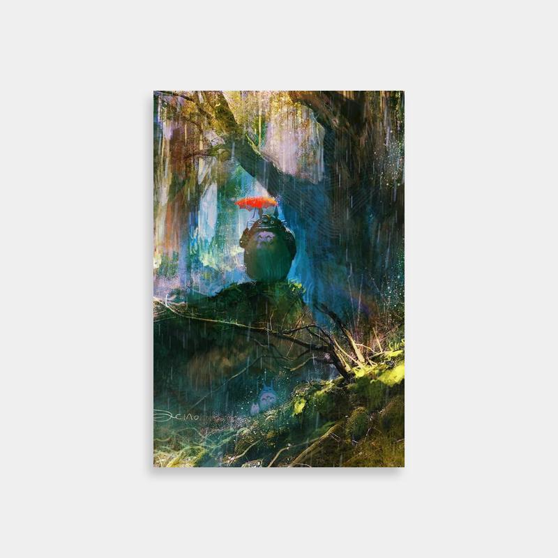 Yubaba Spirited Away Rain Scene Poster - Umbrella Art