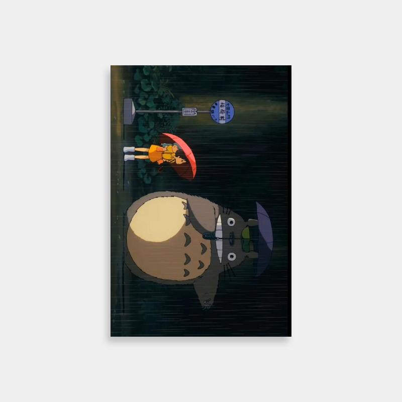 Totoro and Friend with Umbrellas Poster - My Neighbor Totoro Art