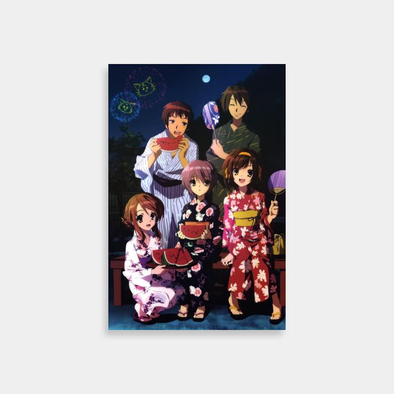 Haruhi Suzumiya Anime Summer Scene Poster - Charming Group Moment