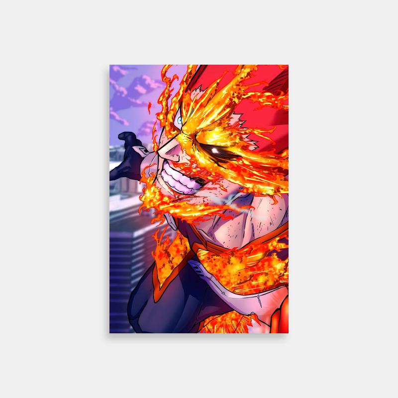 Endeavor My Hero Academia Poster - Flaming Hair Anime Character Art