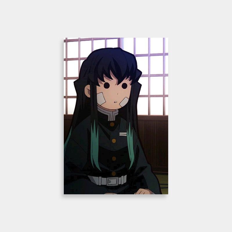 Muichiro Tokito Demon Slayer Anime Poster - Black Haired Character Art