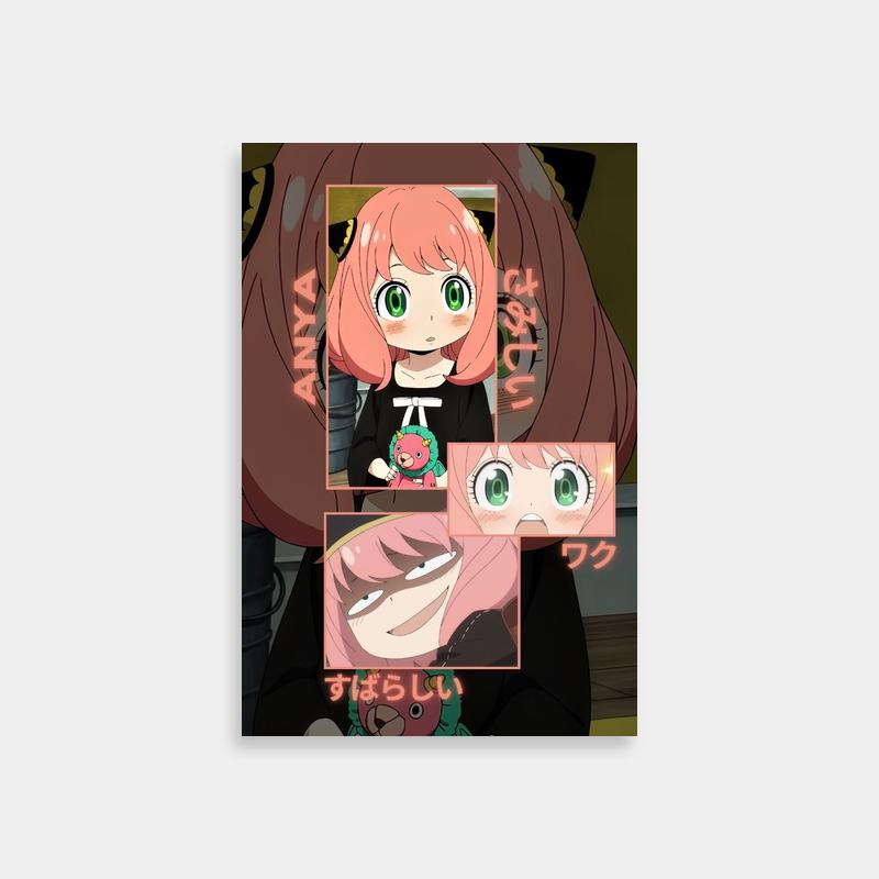 Anya Forger Spy x Family Poster - Pink Hair Anime Character Art