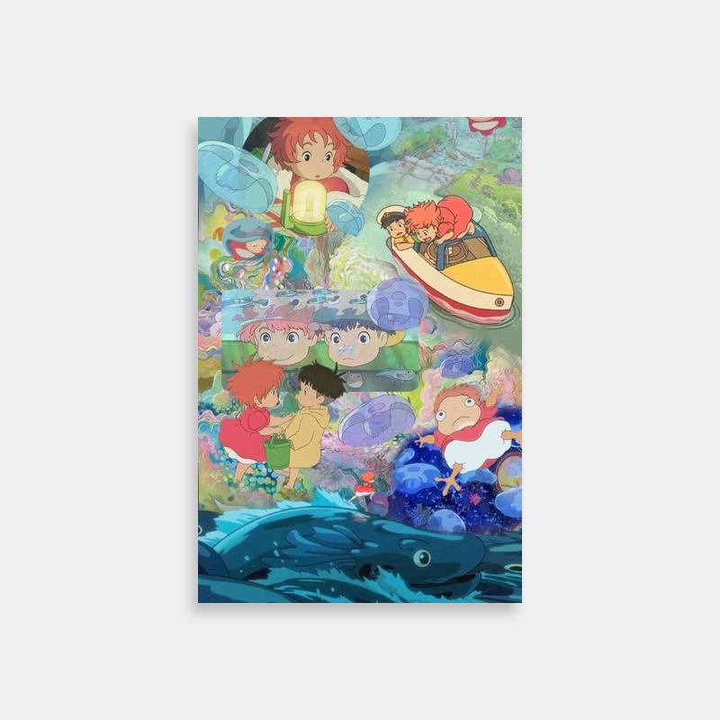 Ponyo Underwater Adventure Poster – Little Mermaid & Sea Life