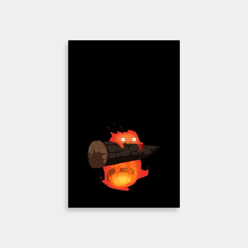 Calcifer Candle Light Poster - Howls Moving Castle Anime Art