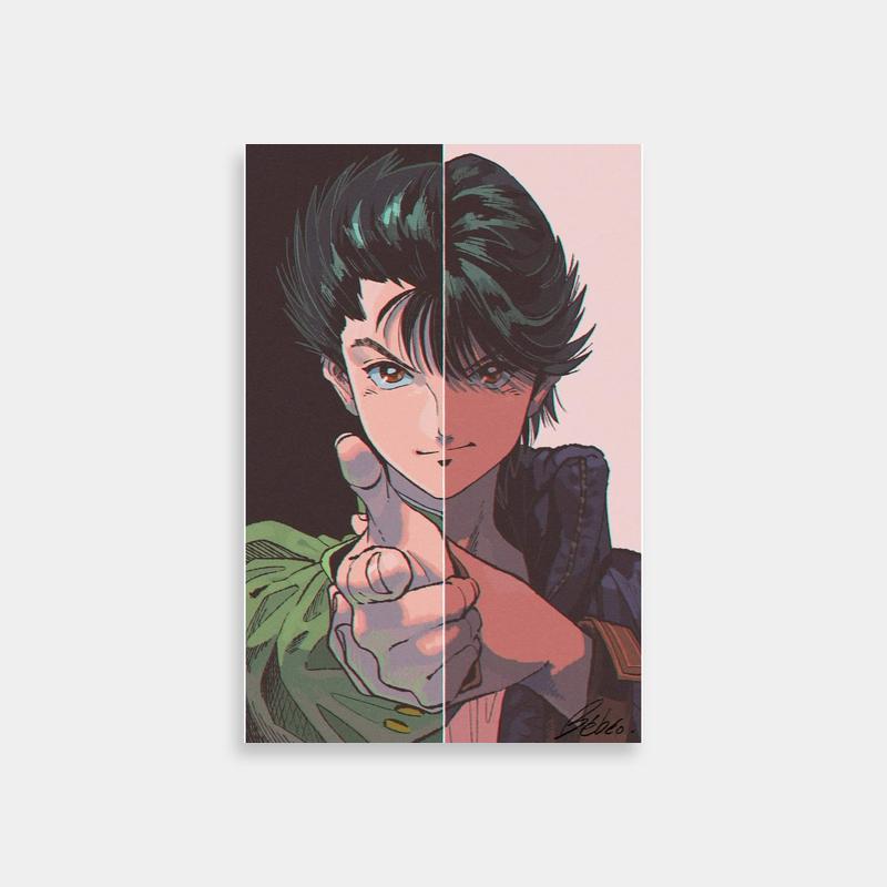 Yu Yu Hakusho Character Duo Poster - Green & Black-Haired Pair