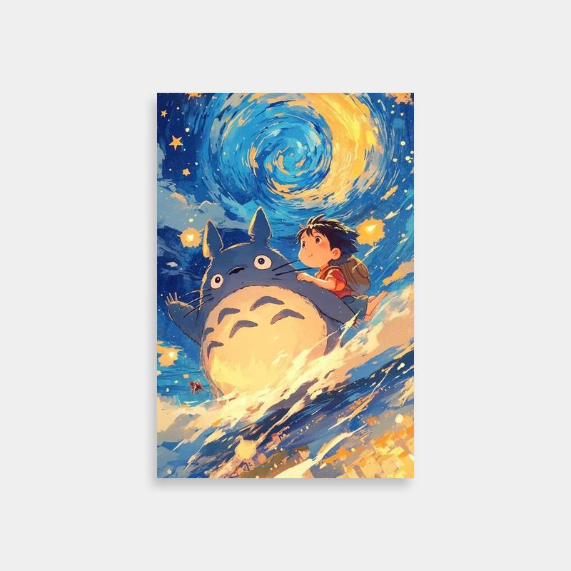 Riding Totoro Poster - My Neighbor Totoro Art Print