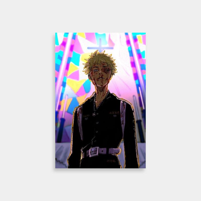 Takemichi Hanagaki Tokyo Revengers Poster - Colorful Cross Background Art