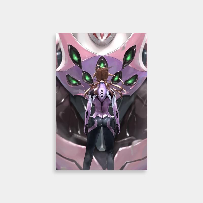 Mari Illustrious Makinami Neon Genesis Evangelion Wall Art - Standing Before Giant Purple Object