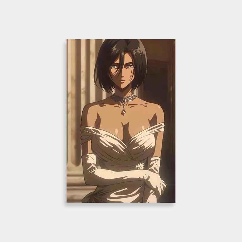 Mikasa Ackerman White Dress Wall Art