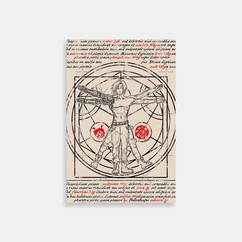 Edward Elric Dual Swords Pen & Ink Art Poster