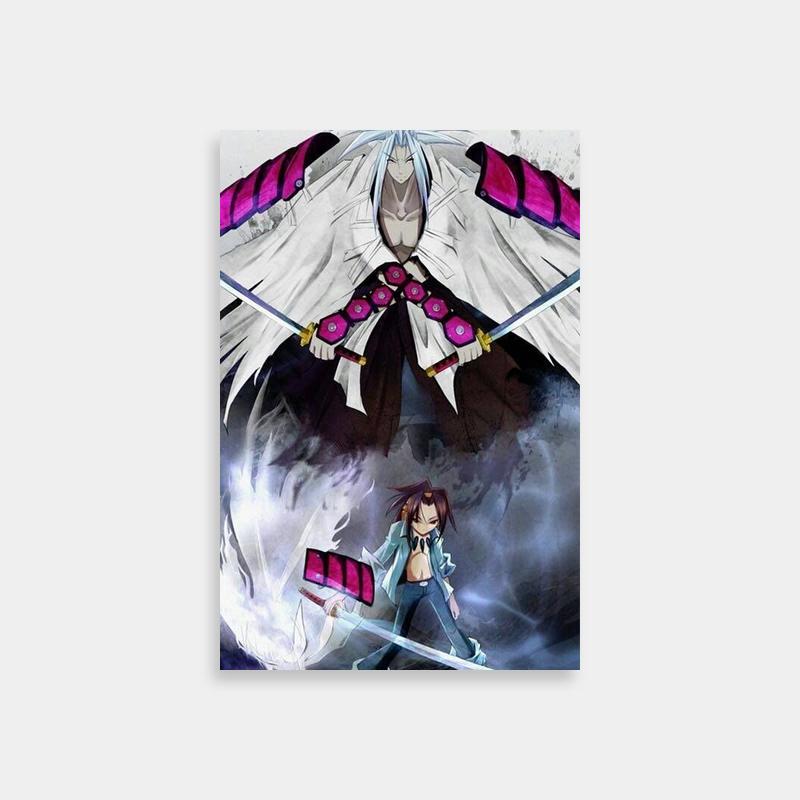 Hao Asakura Shaman King Battle Poster - Dual Swords Anime Art