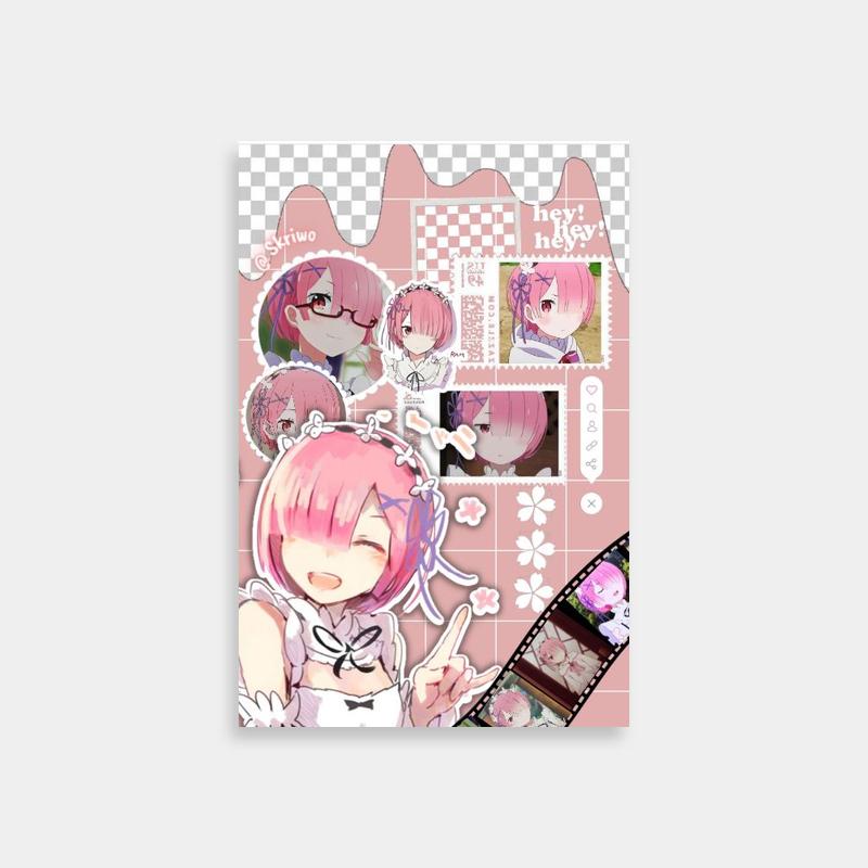 Ram Poster - Re:Zero Pink-Haired Character with Camera