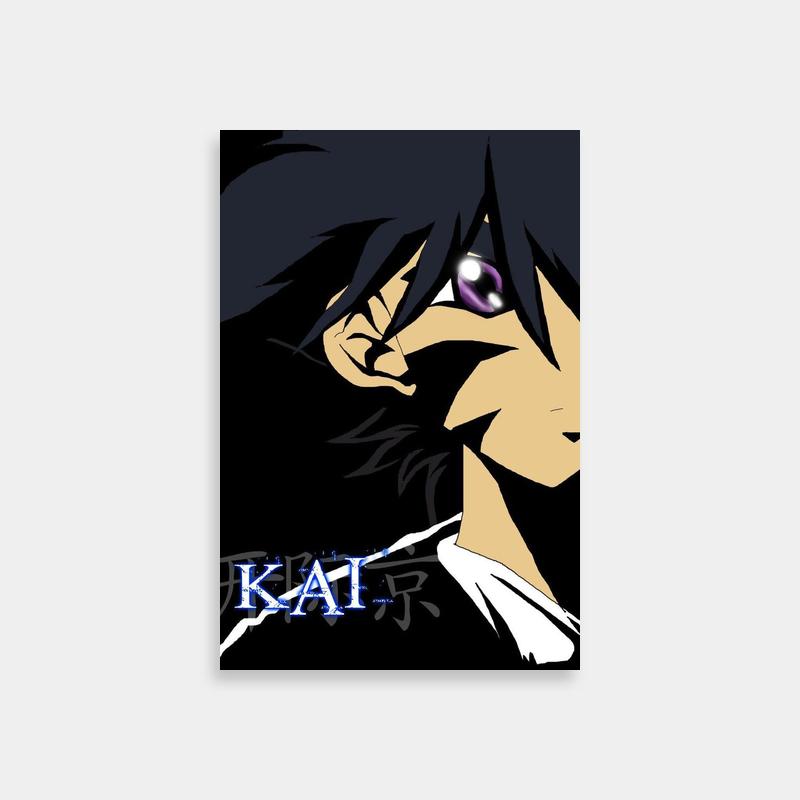 Kai Hiwatari Beyblade Poster - Black Hair Anime Character with Purple Eyes
