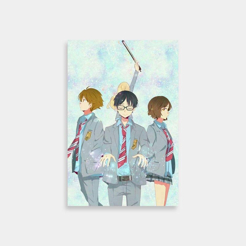 Ryota Watari Your Lie in April Poster - Baseball Bat School Uniform Art