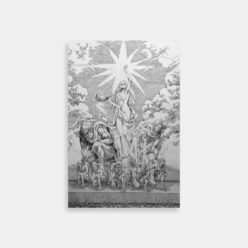 Ymir Attack on Titan Poster - Jesus Surrounded by Demons Art