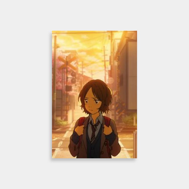 Tsubaki Sawabe Your Lie in April Poster - Anime Character Standing on Street