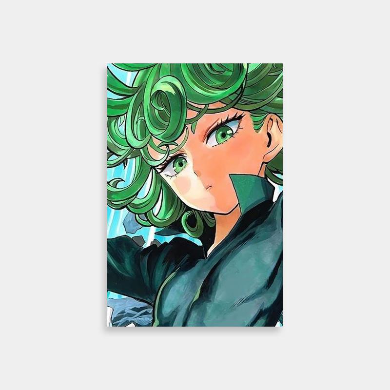 Tatsumaki One Punch Man Action Poster - Green Haired Anime Figure