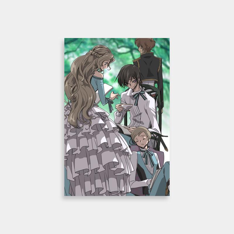 Rolo Lamperouge Code Geass Poster - Three Characters Seated and Standing