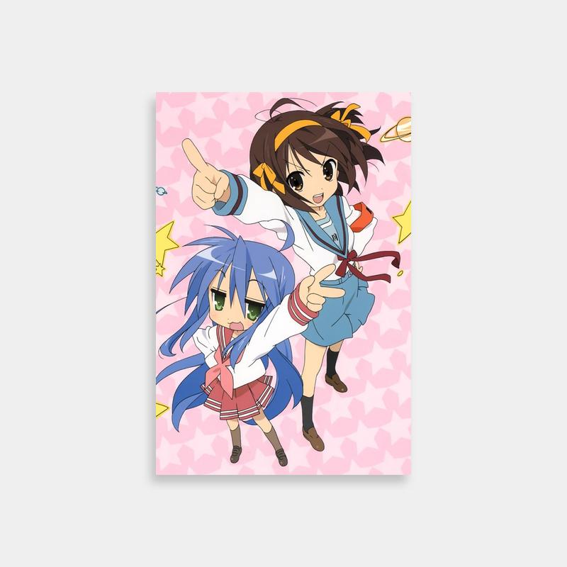 Haruhi Suzumiya & Konata Anime Crossover Poster - Lucky Star & Haruhi Series