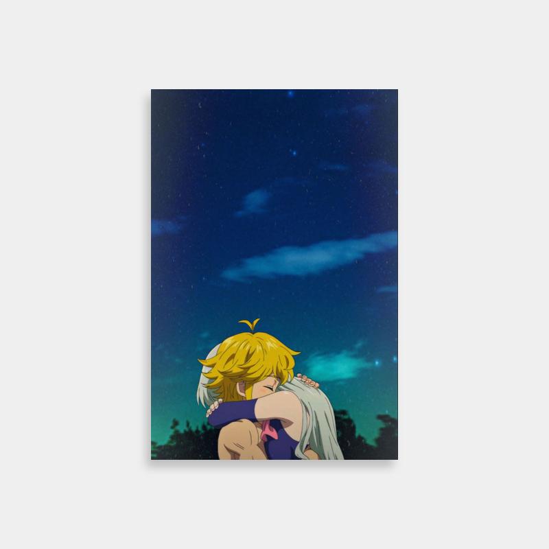 Elizabeth Liones Hugging Anime Poster - Seven Deadly Sins Art