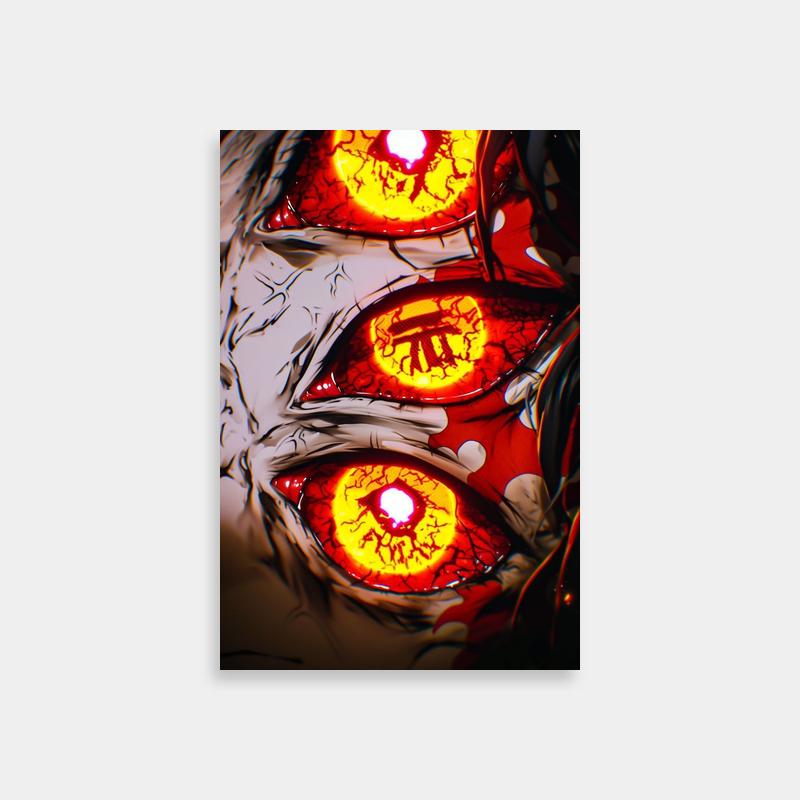 Kokushibo Three Eyes Reflection Poster - Demon Slayer Art