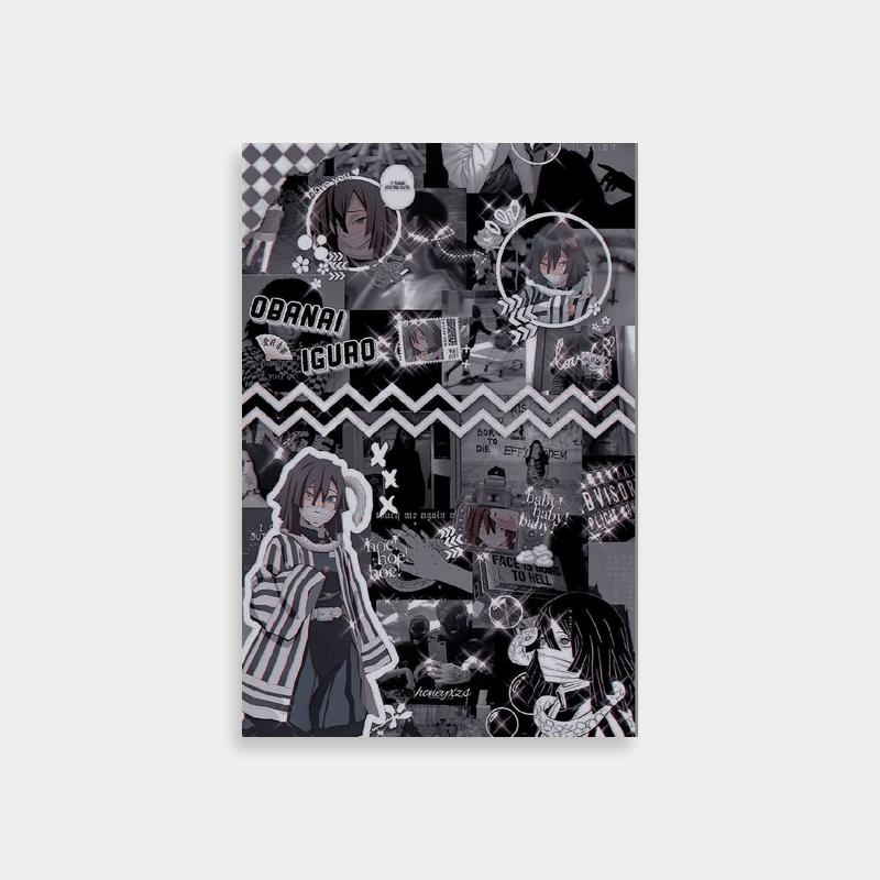 Obanai Iguro Demon Slayer Black & White Poster