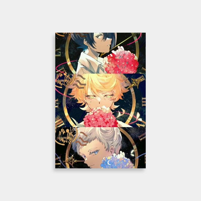 Norman & Emma The Promised Neverland Floral Anime Poster