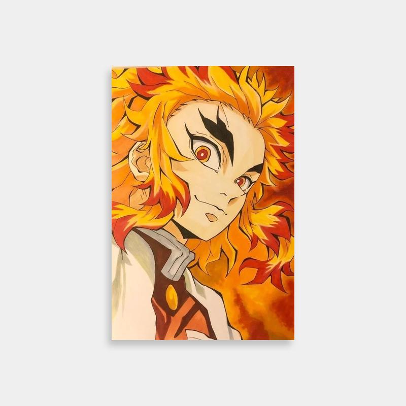 Rengoku Kyojuro Red-Eyed Anime Poster - Demon Slayer Merch