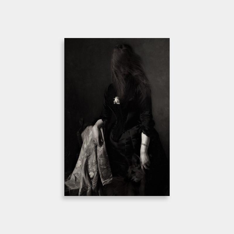 Black & White Witch of the Waste Howl's Moving Castle Poster - Elegant Portrait Art