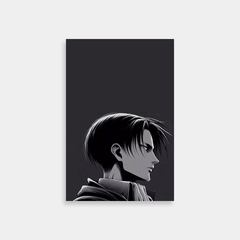 Levi Ackerman Attack on Titan Poster - Dark Background Anime Art