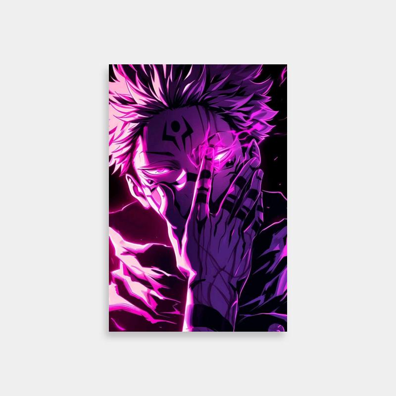 Sukuna Anime Poster - Purple Haired Cursed Spirit Wall Art