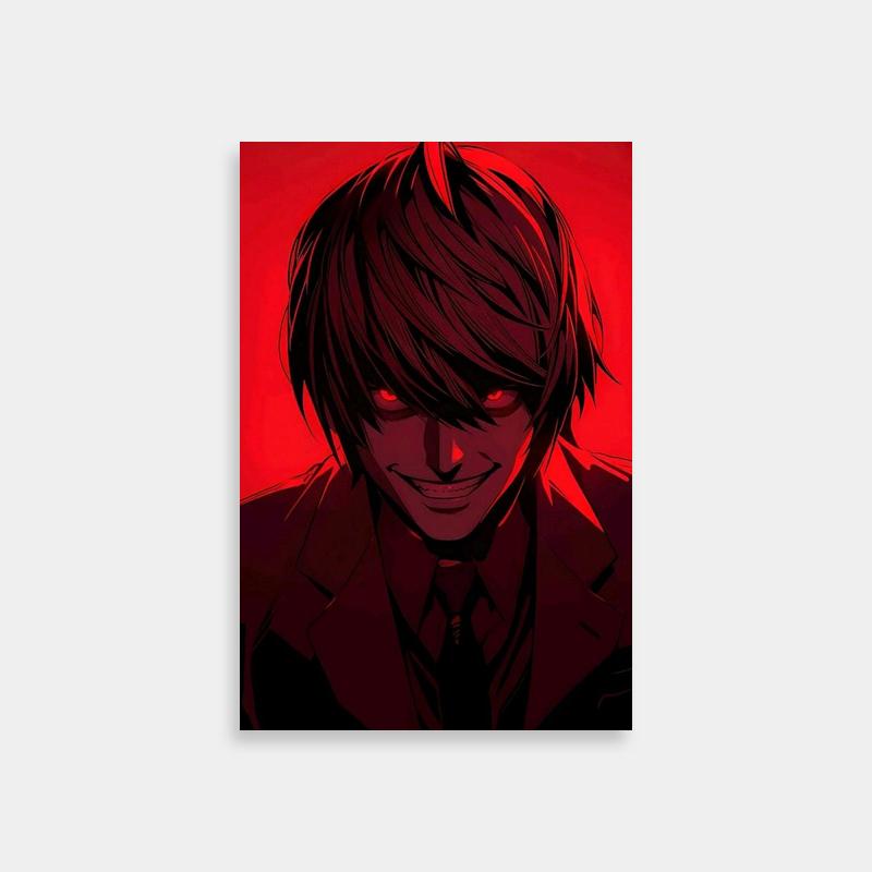 Light Yagami Death Note Poster - Suit & Red Light
